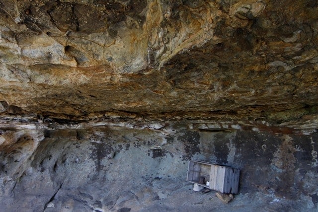 Jesse Hickman's hideout cave - her cupboard is still there